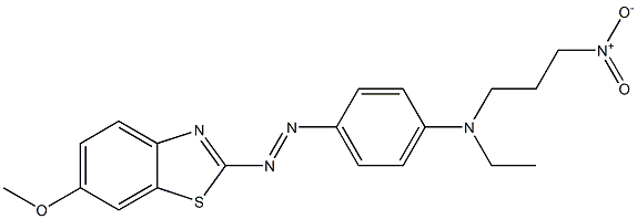 2-[p-[N-Ethyl-N-(3-nitropropyl)amino]phenylazo]-6-methoxybenzothiazole Struktur