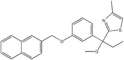 2-[1-Methoxy-1-[3-[(2-naphthalenyl)methoxy]phenyl]propyl]-4-methylthiazole Struktur