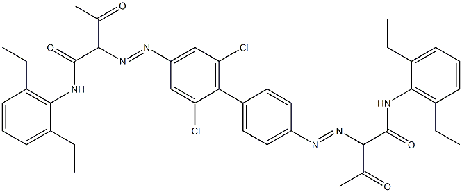 4,4'-Bis[[1-(2,6-diethylphenylamino)-1,3-dioxobutan-2-yl]azo]-2,6-dichloro-1,1'-biphenyl Struktur