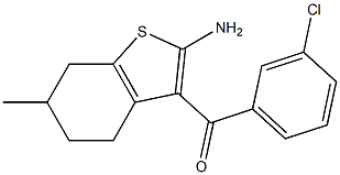 2-Amino-3-(3-chlorobenzoyl)-6-methyl-4,5,6,7-tetrahydrobenzo[b]thiophene Struktur