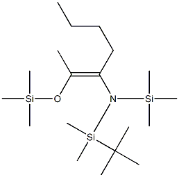 (Z)-3-[(tert-Butyldimethylsilyl)(trimethylsilyl)amino]-2-[trimethylsilyloxy]-2-heptene Struktur