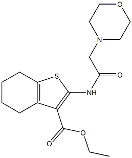 2-[(Morpholinoacetyl)amino]-4,5,6,7-tetrahydrobenzo[b]thiophene-3-carboxylic acid ethyl ester Struktur