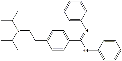 4-[2-(Diisopropylamino)ethyl]-N,N'-diphenylbenzamidine Struktur