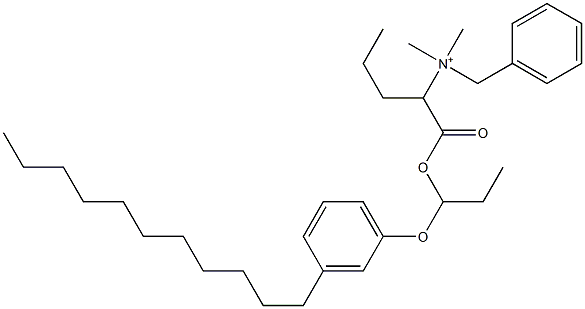 N,N-Dimethyl-N-benzyl-N-[1-[[1-(3-undecylphenyloxy)propyl]oxycarbonyl]butyl]aminium Struktur