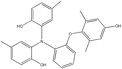 N,N-Bis(2-hydroxy-5-methylphenyl)-2-(4-hydroxy-2,6-dimethylphenoxy)benzenamine Struktur