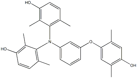 N,N-Bis(3-hydroxy-2,6-dimethylphenyl)-3-(4-hydroxy-2,5-dimethylphenoxy)benzenamine Struktur