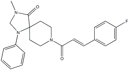 8-[3-(4-Fluorophenyl)-1-oxo-2-propenyl]-3-methyl-1-phenyl-1,3,8-triazaspiro[4.5]decan-4-one Struktur