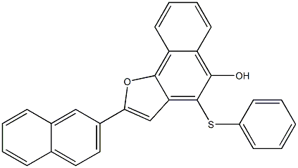 4-Phenylthio-2-(2-naphtyl)naphtho[1,2-b]furan-5-ol Struktur