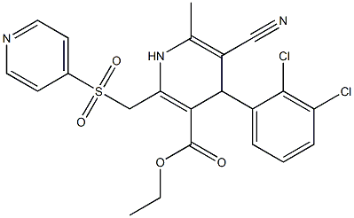 5-Cyano-1,4-dihydro-6-methyl-2-[(4-pyridinylsulfonyl)methyl]-4-(2,3-dichlorophenyl)pyridine-3-carboxylic acid ethyl ester Struktur