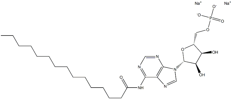 N-Pentadecanoyladenosine-5'-phosphoric acid disodium salt Struktur