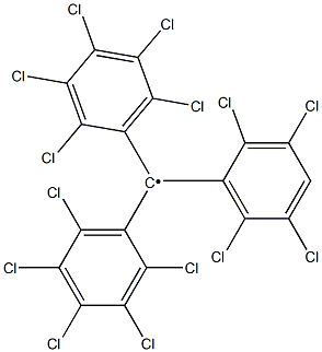 Bis(pentachlorophenyl)(2,3,5,6-tetrachlorophenyl)methyl radical Struktur