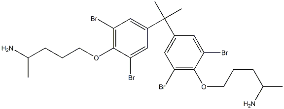 2,2-Bis[3,5-dibromo-4-(4-aminopentyloxy)phenyl]propane Struktur