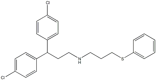 1,1-Bis(4-chlorophenyl)-3-[(3-phenylthiopropyl)amino]propane Struktur