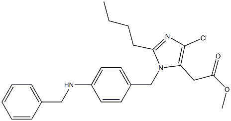 2-Butyl-4-chloro-1-[4-benzylaminobenzyl]-1H-imidazole-5-acetic acid methyl ester Struktur