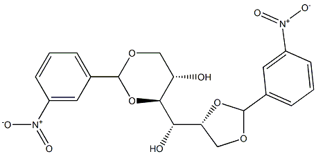 1-O,2-O:4-O,6-O-Bis(3-nitrobenzylidene)-L-glucitol Struktur