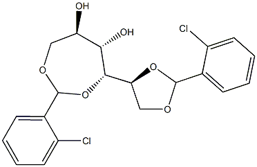 1-O,4-O:5-O,6-O-Bis(2-chlorobenzylidene)-L-glucitol Struktur