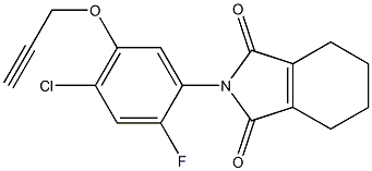 N-[2-Fluoro-5-(2-propynyloxy)-4-chlorophenyl]-3,4,5,6-tetrahydrophthalimide Struktur