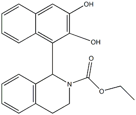 1-(2,3-Dihydroxy-1-naphtyl)-1,2,3,4-tetrahydroisoquinoline-2-carboxylic acid ethyl ester Struktur