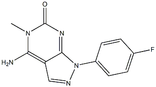 4-Amino-1-(4-fluorophenyl)-5-methyl-1H-pyrazolo[3,4-d]pyrimidin-6(5H)-one Struktur