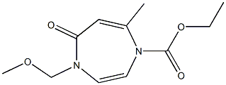 4,5-Dihydro-4-methoxymethyl-7-methyl-5-oxo-1H-1,4-diazepine-1-carboxylic acid ethyl ester Struktur