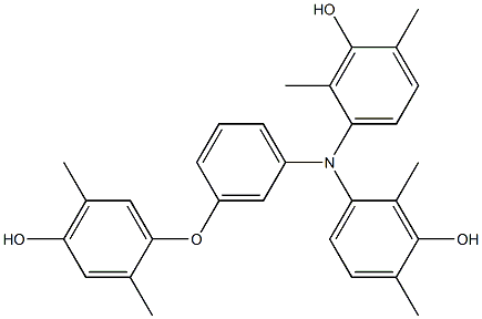 N,N-Bis(3-hydroxy-2,4-dimethylphenyl)-3-(4-hydroxy-2,5-dimethylphenoxy)benzenamine Struktur