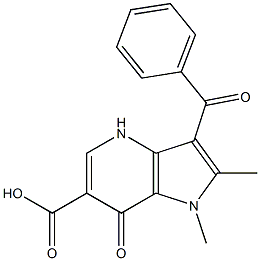 3-Benzoyl-4,7-dihydro-1,2-dimethyl-7-oxo-1H-pyrrolo[3,2-b]pyridine-6-carboxylic acid Struktur