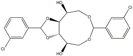 1-O,6-O:3-O,4-O-Bis(3-chlorobenzylidene)-L-glucitol Struktur