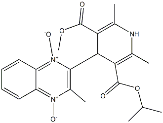 1,4-Dihydro-4-[[3-methylquinoxaline 1,4-dioxide]-2-yl]-2,6-dimethylpyridine-3,5-dicarboxylic acid 3-isopropyl 5-methyl ester Struktur