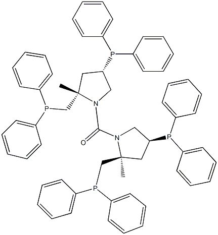 Methyl[(2S,4S)-4-(diphenylphosphino)-2-[(diphenylphosphino)methyl]-1-pyrrolidinyl] ketone Struktur