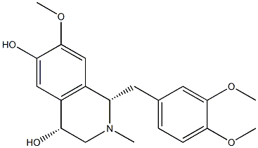 (1S,4R)-1,2,3,4-Tetrahydro-2-methyl-1-(3,4-dimethoxybenzyl)-7-methoxyisoquinoline-4,6-diol Struktur