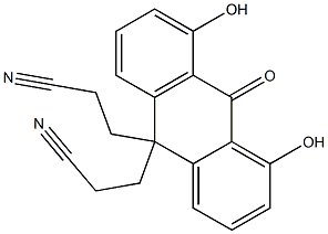 9,10-Dihydro-1,8-dihydroxy-9-oxoanthracene-10,10-di(propanenitrile) Struktur