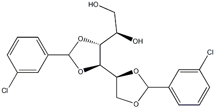 1-O,2-O:3-O,4-O-Bis(3-chlorobenzylidene)-D-glucitol Struktur