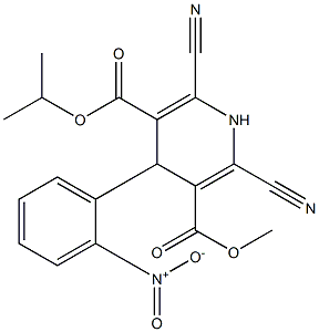 4-(2-Nitrophenyl)-2-cyano-6-cyano-1,4-dihydropyridine-3,5-dicarboxylic acid 3-methyl 5-isopropyl ester Struktur