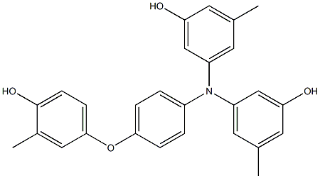 N,N-Bis(3-hydroxy-5-methylphenyl)-4-(4-hydroxy-3-methylphenoxy)benzenamine Struktur