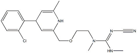 2-[[2-(2-Cyano-1,3-dimethylguanidino)ethoxy]methyl]-4-(2-chlorophenyl)-6-methyl-1,4-dihydropyridine Struktur