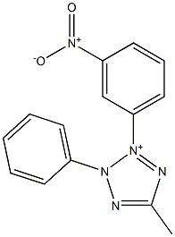 3-(m-Nitrophenyl)-5-methyl-2-phenyl-2H-tetrazol-3-ium Struktur