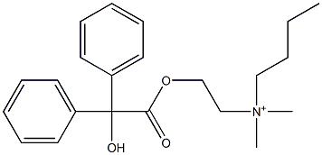 2-(Hydroxydiphenylacetyloxy)-N-butyl-N,N-dimethylethanaminium Struktur