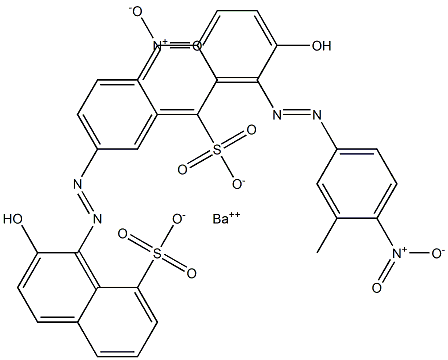 Bis[1-[(3-methyl-4-nitrophenyl)azo]-2-hydroxy-8-naphthalenesulfonic acid]barium salt Struktur