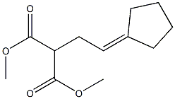 2-(2-Cyclopentylideneethyl)malonic acid dimethyl ester Struktur