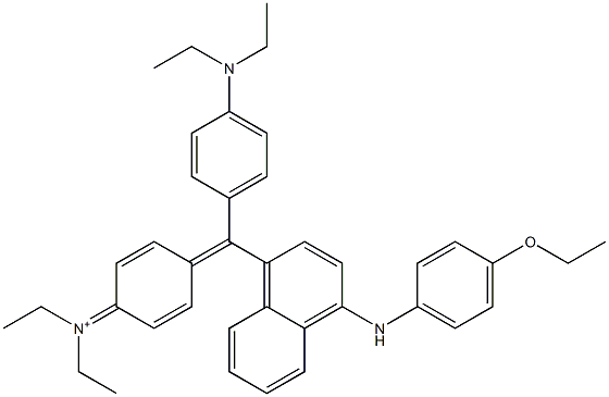 N-[4-[[4-(Diethylamino)phenyl][4-[(4-ethoxyphenyl)amino]-1-naphtyl]methylene]-2,5-cyclohexadien-1-ylidene]-N-ethylethanaminium Struktur