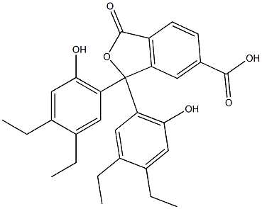 1,1-Bis(3,4-diethyl-6-hydroxyphenyl)-1,3-dihydro-3-oxoisobenzofuran-6-carboxylic acid Struktur