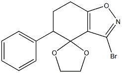 3-Bromo-4,5,6,7-tetrahydro-5-phenylspiro[1,2-benzisoxazole-4,2'-[1,3]dioxolane] Struktur