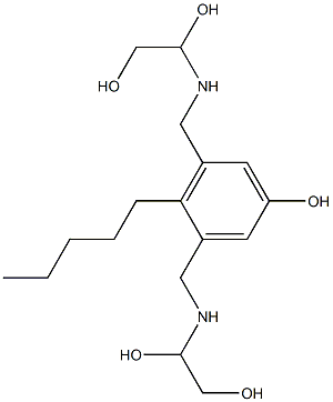 3,5-Bis[[(1,2-dihydroxyethyl)amino]methyl]-4-pentylphenol Struktur