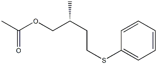 (+)-Acetic acid [(R)-2-methyl-4-(phenylthio)butyl] ester Struktur