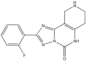 2-(2-Fluorophenyl)-6,7,8,9-tetrahydro-1,3,3a,5,8-pentaaza-3aH-benz[e]inden-4(5H)-one Struktur