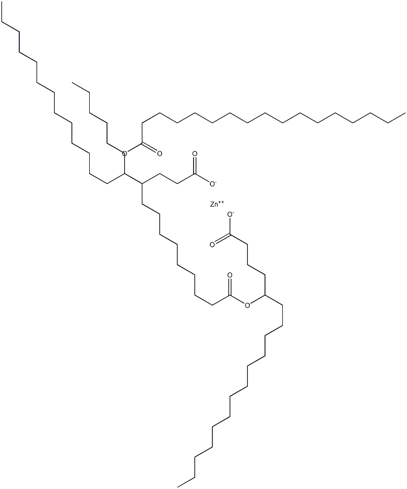 Bis(5-heptadecanoyloxyoctadecanoic acid)zinc salt Struktur