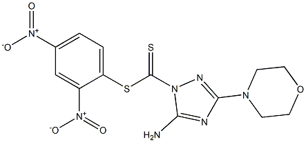 5-Amino-3-morpholino-1H-1,2,4-triazole-1-dithiocarboxylic acid 2,4-dinitrophenyl ester Struktur