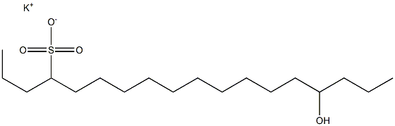 15-Hydroxyoctadecane-4-sulfonic acid potassium salt Struktur