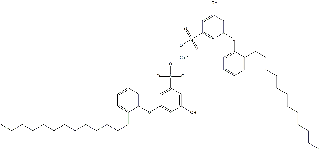 Bis(5-hydroxy-2'-tridecyl[oxybisbenzene]-3-sulfonic acid)calcium salt Struktur