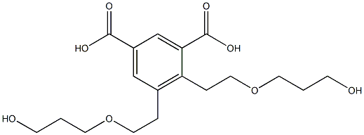 4,5-Bis(6-hydroxy-3-oxahexan-1-yl)isophthalic acid Struktur